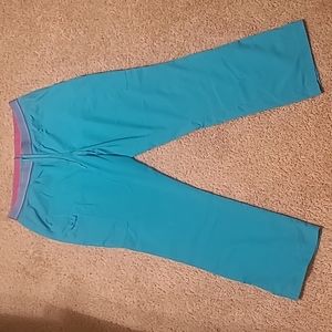Large teal Med Couture scrub pants
